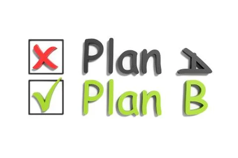 Tick and cross plan a and b Stock Illustration