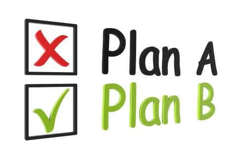 Tick and cross plan a and b Stock Illustration