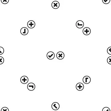 Tick and cross selection pattern seamless black Illustrazione stock