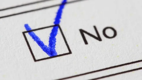 Tick in ballot box, voting and elections. Extreme close up. Stock Footage 82932030