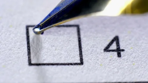 Tick in ballot box, voting and elections. Extreme close up. Stock Footage 82932533
