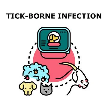 Tick borne infection concept for pets and livestock Illustrazione stock