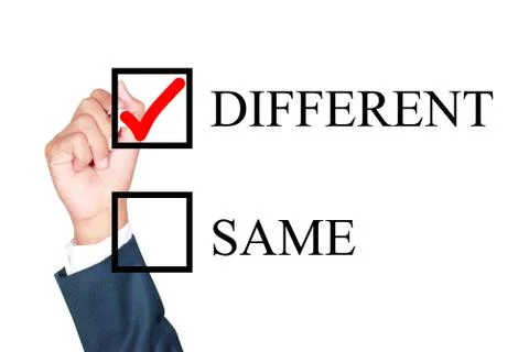 Tick box with different word Stock Photos