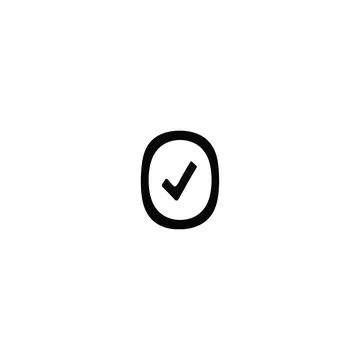 Tick button. Checkbox icon. Simple style web request approved background sy.. Illustrazione stock