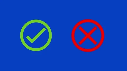 Tick, Cancel, Check, Cross, Accept, Deny, Accepted, Denied, Approved, Reject Stock Footage 155884239