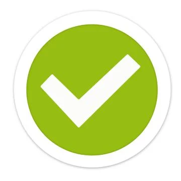 Tick check creative green round design Stock Illustration