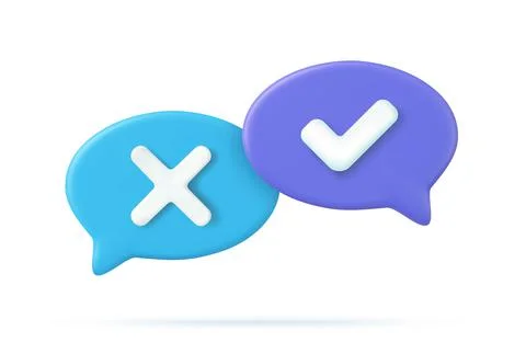Tick check mark and cross mark symbols Ilustración de archivo