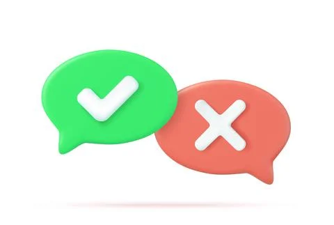 Tick check mark and cross mark symbols Ilustración de archivo