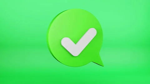 Tick check mark icon button and yes or approved. 3D rendering. Stock Footage 157204219