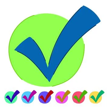 Tick check mark vector cartoon graphic Illustrazione stock