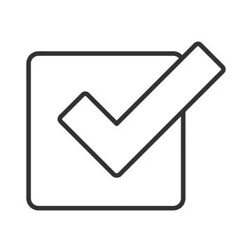 Tick checkbox approval icon in line design. tick checkbox approval confirmation Stock Illustration
