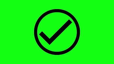 Tick in Circle Animation on Green Background Stock Footage 273992649