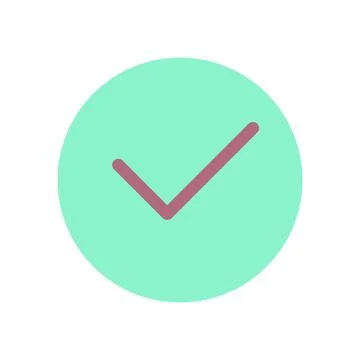Tick in circle flat color ui icon Stock Illustration
