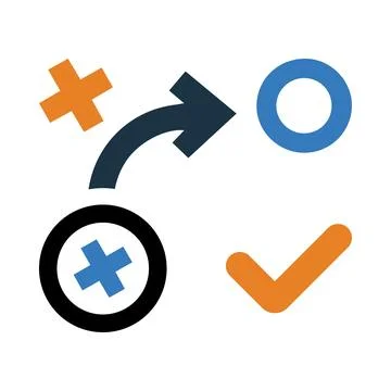 Tick, cross, problem solving icon Illustrazione stock