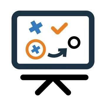 Tick, cross, problem solving presentation icon Illustrazione stock