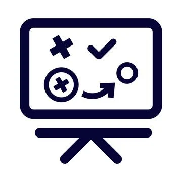 Tick, cross, problem solving presentation icon Illustrazione stock