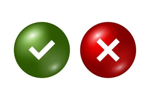 Tick cross signs set Stock Illustration