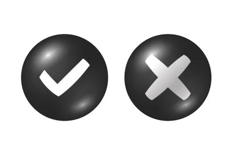 Tick cross signs set Illustrazione stock
