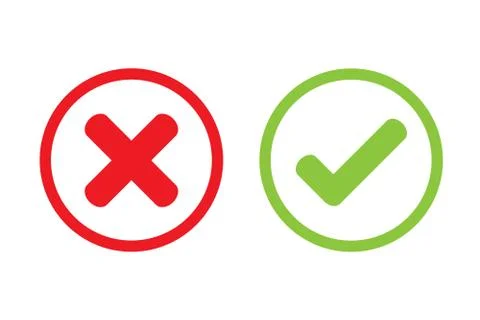 Tick cross wrong vector icon design. Stock Illustration