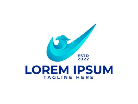 Tick eagle logo design template Stock Illustration