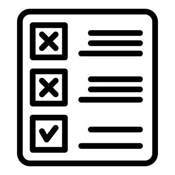 Tick icon showing validation with two cross marks on checklist Illustrazione stock