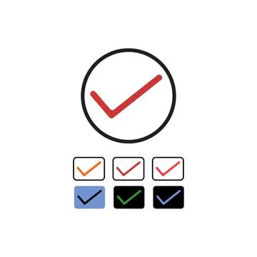 Tick icon vector symbol, check mark isolated on white background, 스톡 일러스트