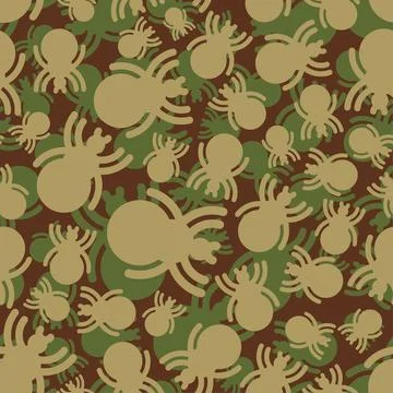 Tick insect Army pattern seamless. Military background insects. Texture kha.. Illustrazione stock