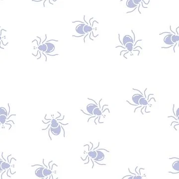 Tick insect glyph seamless pattern Stock Illustration