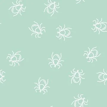 Tick insect line seamless pattern Stock Illustration