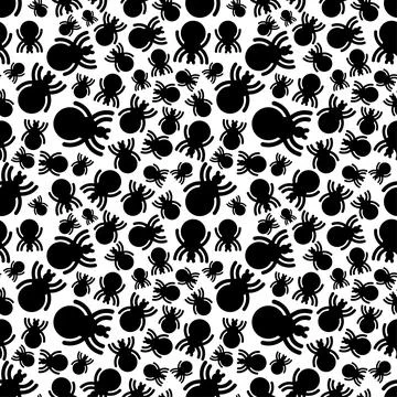 Tick insect pattern seamless. Red infected tick background Stock Illustration