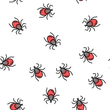 Tick insect vector seamless pattern Stock Illustration