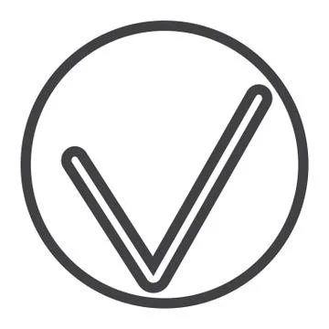 Tick line icon, web and mobile, check sign Stock Illustration
