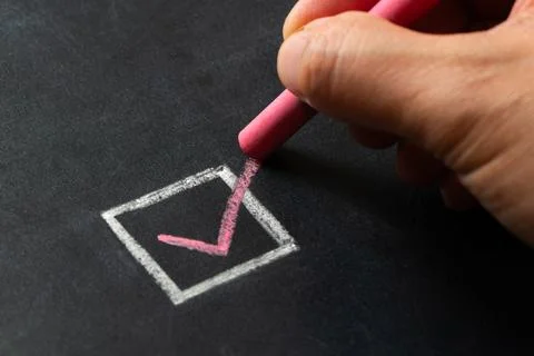 Tick mark on check list box Stock Photos