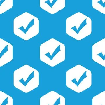 Tick mark hexagon pattern Stock Illustration