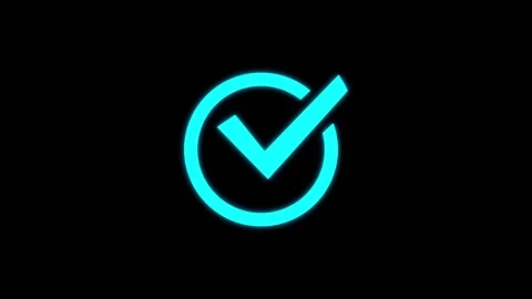 Tick mark icon neon sign. check mark ico... | Stock Video | Pond5