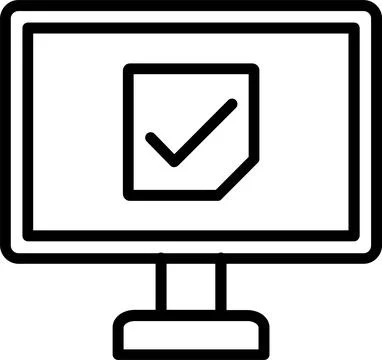 Tick Mark Line Icon Design Stock Illustration