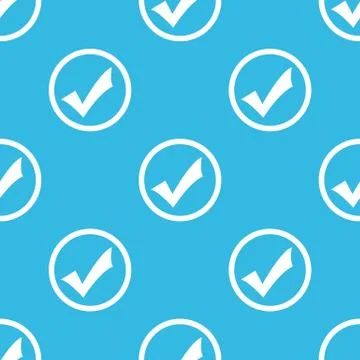 Tick mark sign blue pattern Stock Illustration