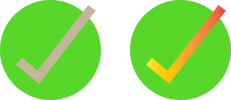 Tick Marks in Green Circle UI Style With Red Error Icon for Checklist Conform Stock Illustration