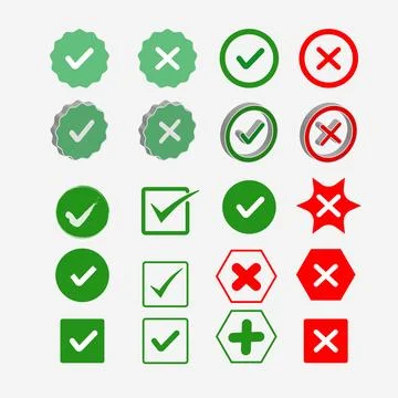 Tick- ok -error signs - vector illustration Stock Illustration