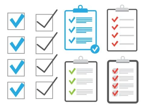 Tick ok for web design. Check list and marker Stock Illustration