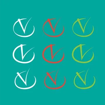 Tick ok for web design. Check list and marker Stock Illustration