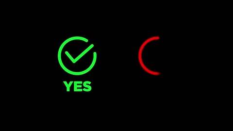Tick or check mark and cross mark signs icon, Yes and No symbols animation Stock Footage 320624076