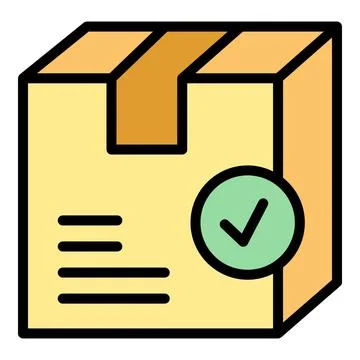 Tick package icon vector flat Stockillustratie