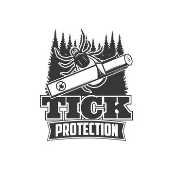 Tick protection icon, forest insect bugs safety Stock Illustration