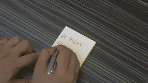 Tick Right and Wrong Symbol on sticky note. Check mark sign right and wrong,  Stock Footage 159158169