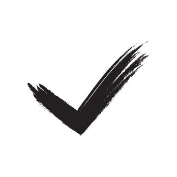 Tick sign brush element Stock Illustration