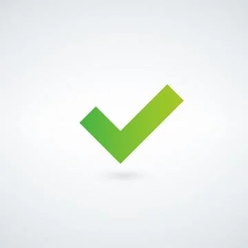 Tick sign element. Green checkmark icon. OK button for vote, decision, web. S Stock Illustration