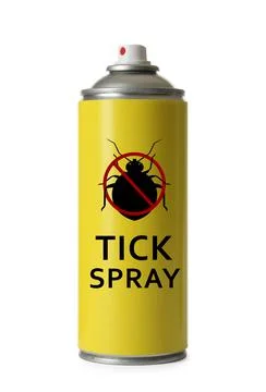 Tick spray isolated on white. Insect repellent Stock Photos