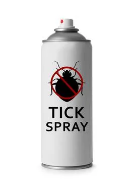 Tick spray isolated on white. Insect repellent Stock Photos