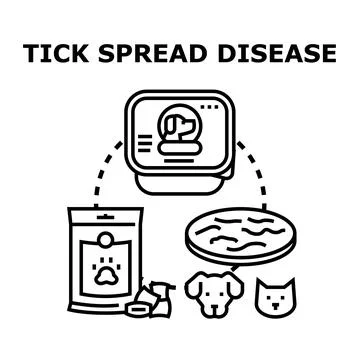 Tick spread disease protecting pets vector concept Stock Illustration